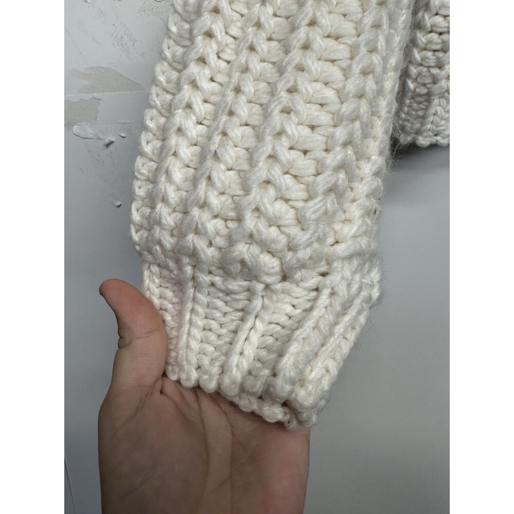 Wild Fable Women's Open Knit Chunky Cozy Cardigan White  Size Large - Picture 3 of 8